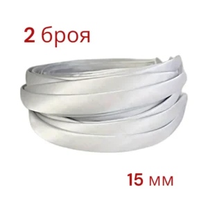 Бяла сатенена диадема с ширина 15 мм