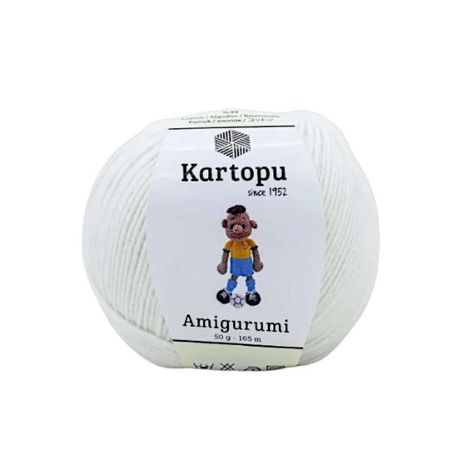 прежда картопу амигуруми в бял цвят