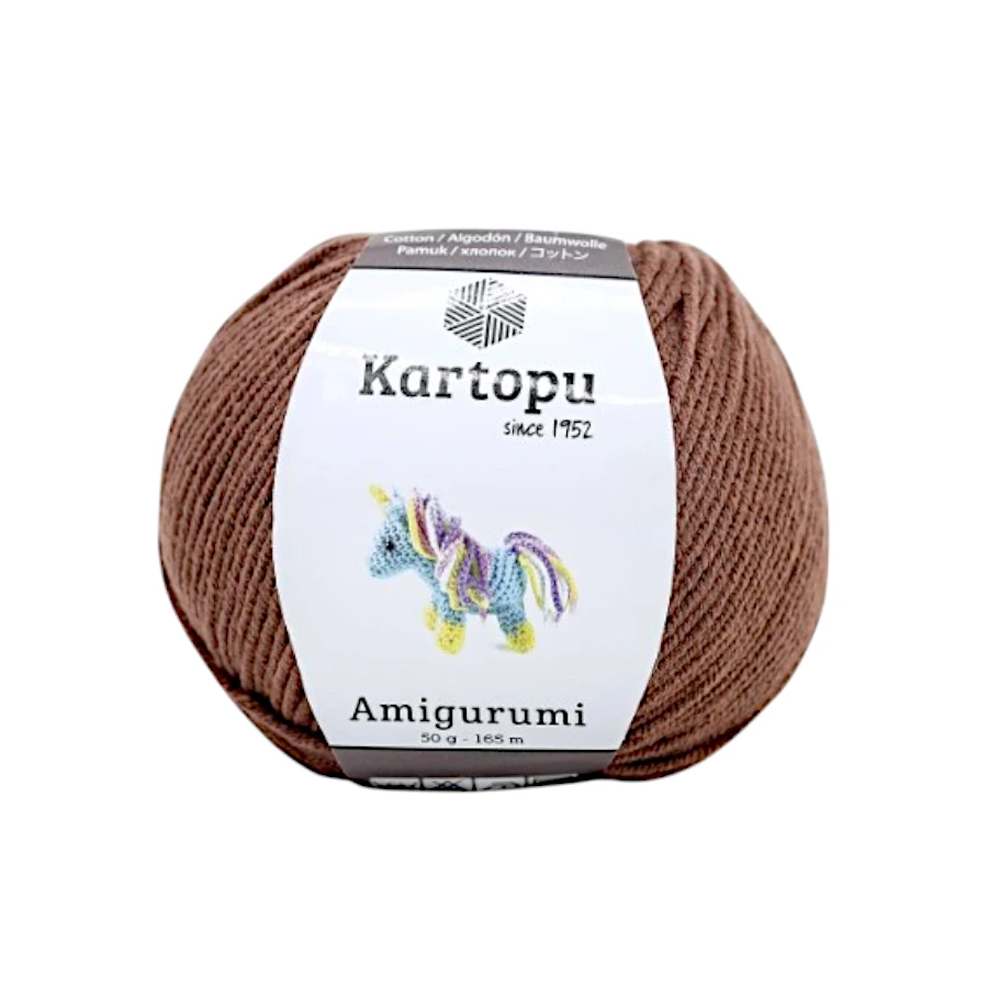 прежда картопу амигуруми в кафяво
